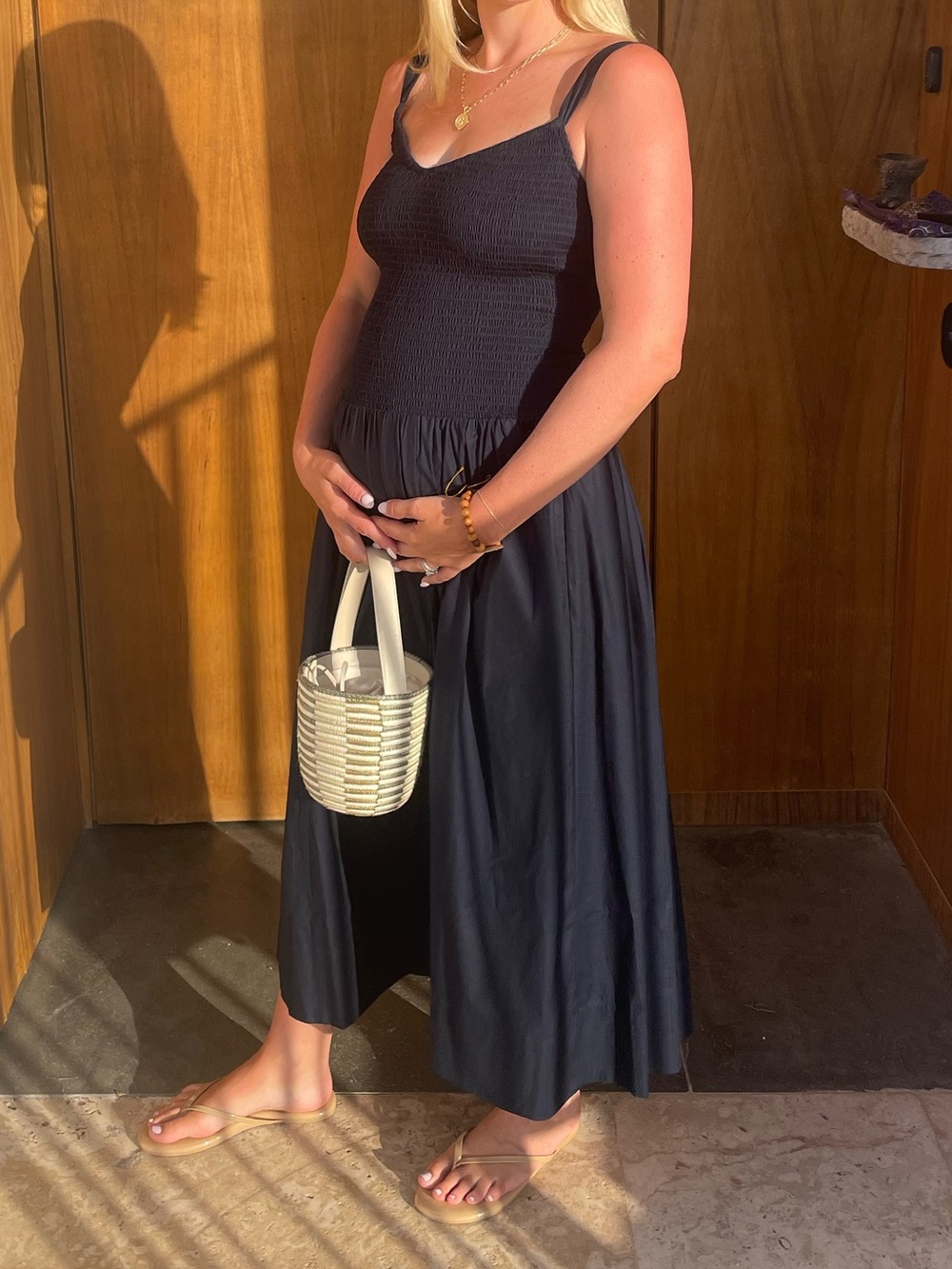 Reformation Navy Midi Dress